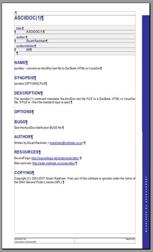 Screnshot of docbook2odt result in OpenOffice