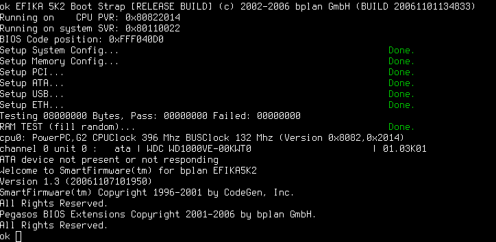 screenshot of booting efika