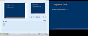 Screenshot of Dualhead setup in OpenOffice Impress